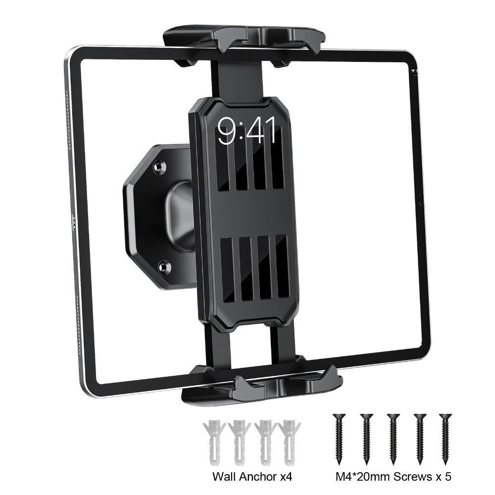 Tablet Stand Adjustable - 壁掛け式スマホホルダー タブレットスタンド 調整可能クランプ 360度回転 ユニバーサルブラケット iPhone/iPad対応
