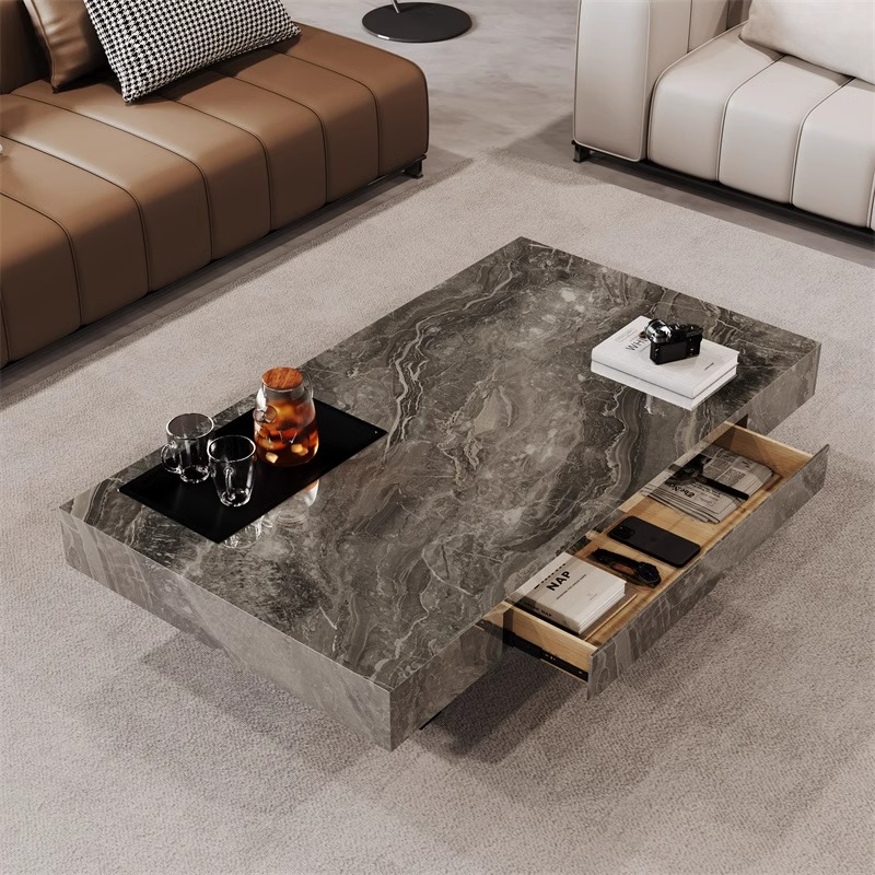 Unique Table Accessories - シンプルで豪華なコーヒーテーブル モダンな長方形のプレミアム北欧コーヒーテーブル ユニークなユニークなムエブレス パラ エル オガル