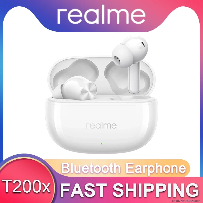 Realme Tablet Accessories - realme Buds T200X ワイヤレスイヤホン Bluetooth 5.4対応、便利なヘッドホン、ステレオ、アクティブノイズキャンセリング、IP55防水防塵