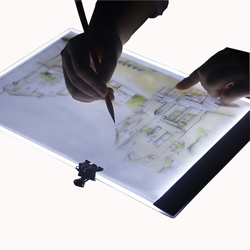 Tablet Drawing Accessories - LEDライトボックス付き描画タブレット、薄いアートステンシル、アクリルボード、トレーシングテーブル、ペイントアクセサリー、a5