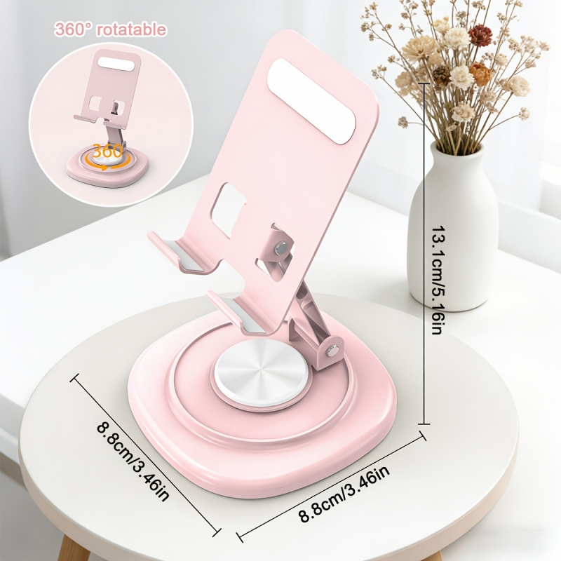 Tablet Stand Adjustable - マカロンデスクトップメタル回転式携帯電話スタンド、テレビ視聴、ライブストリーミング、ビデオ対応用タブレット電話スタンド - 怠け者向け