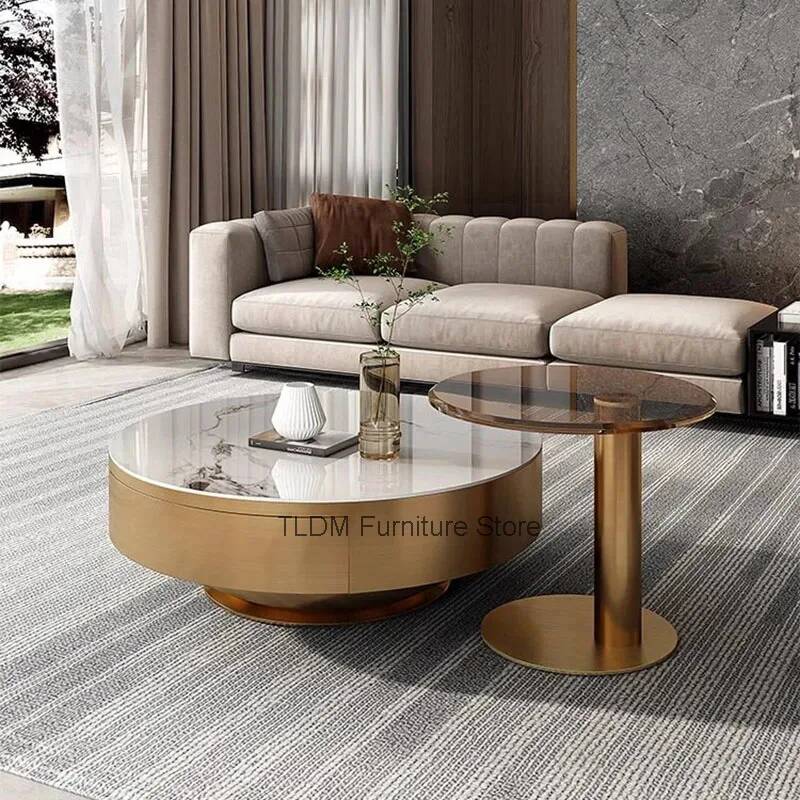 Unique Table Accessories - ラウンドクリアコーヒーテーブルシンプルな美的デザイナーアクセサリー装飾コーヒーテーブルミニマリストユニークなムーブル家庭用家具