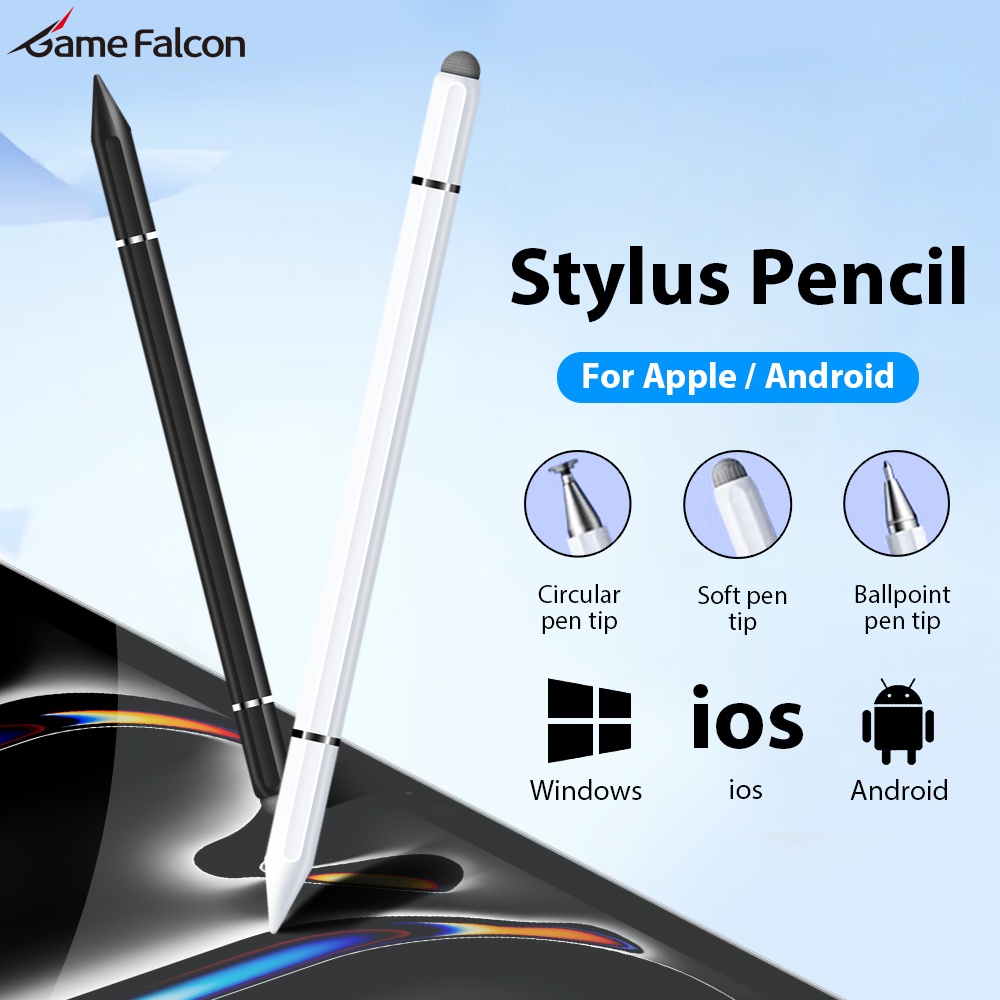 Tablet Drawing Accessories - 3 in 1 マグネティック静電容量式スタイラスペン Android/iOSスマホ、タブレット、iPhone、iPad対応 ユニバーサル描画ペンシル