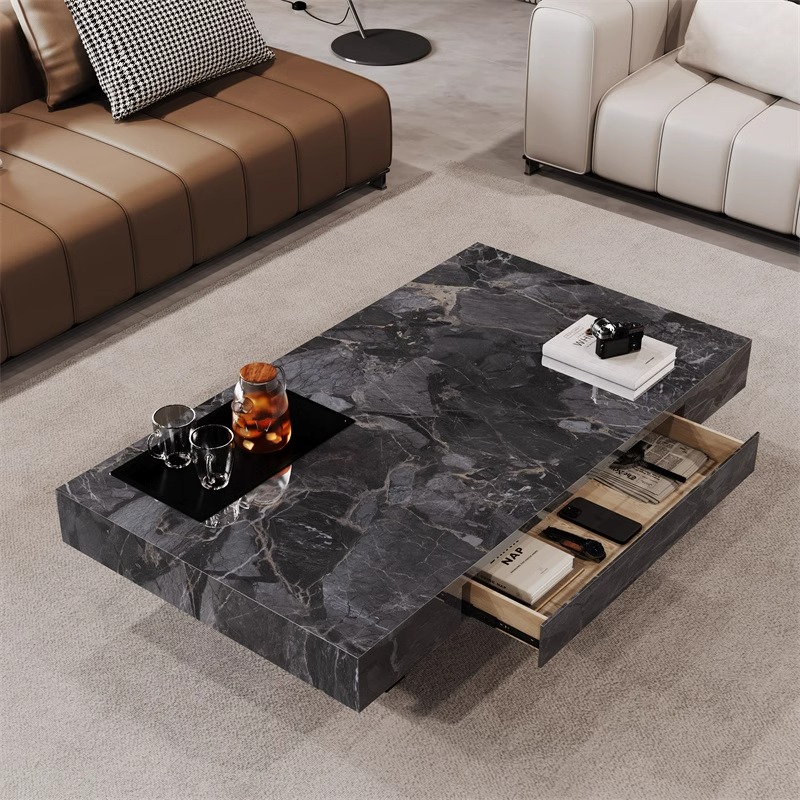 シンプルで豪華なコーヒーテーブル モダンな長方形のプレミアム - Unique Table Accessories のレビューと価格