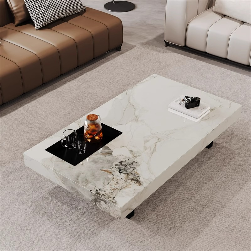 シンプルで豪華なコーヒーテーブル モダンな長方形のプレミアム - Unique Table Accessories のレビューと価格