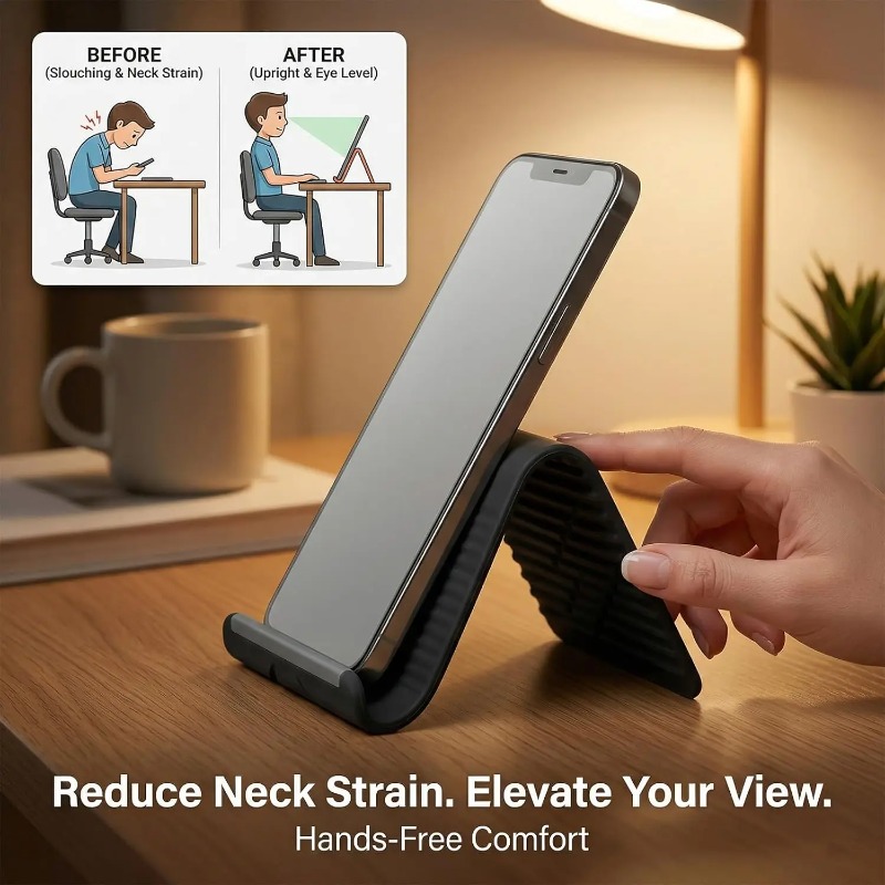 柔軟で折りたたみ可能なシリコン製携帯電話ホルダー、ポータブル - Tablet Phone Accessories のレビューと価格