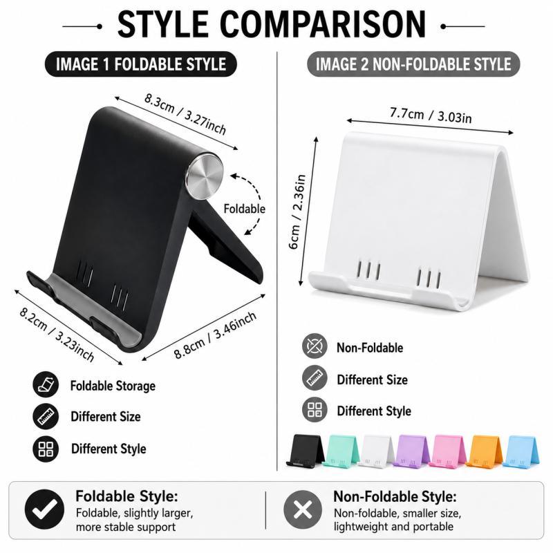 2個入り折りたたみ式携帯電話スタンド、8色調整可能なデスクト - Tablet Phone Accessories のレビューと価格